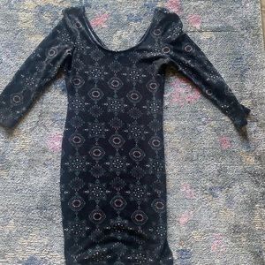 Boho mini long sleeve dress